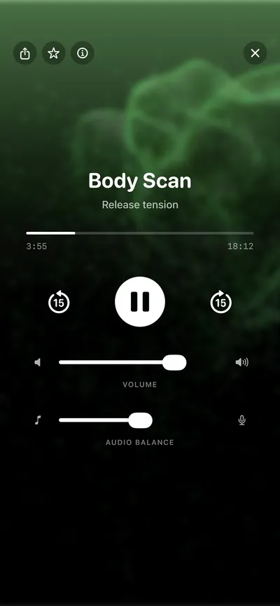 Meditation screen