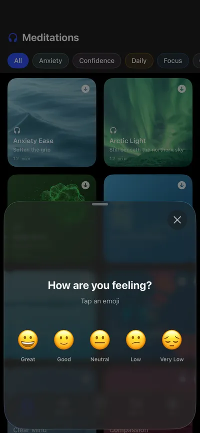 Mood tracking sheet